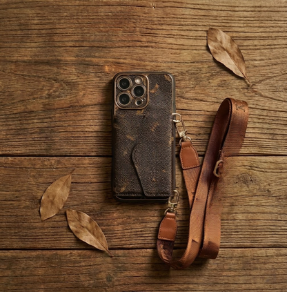 Limited Edition iPhone Case with Card Holder Brown